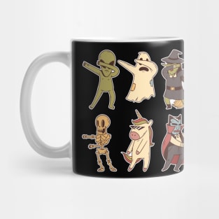 Halloween dabbing Friends Unicorn Skeleton Ghost Witches Mug